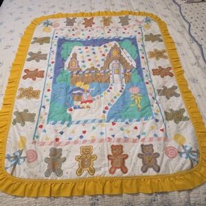Vintage 90s Hansel‎ And Gretel Handmade Quilt Candy Land References Kids Baby